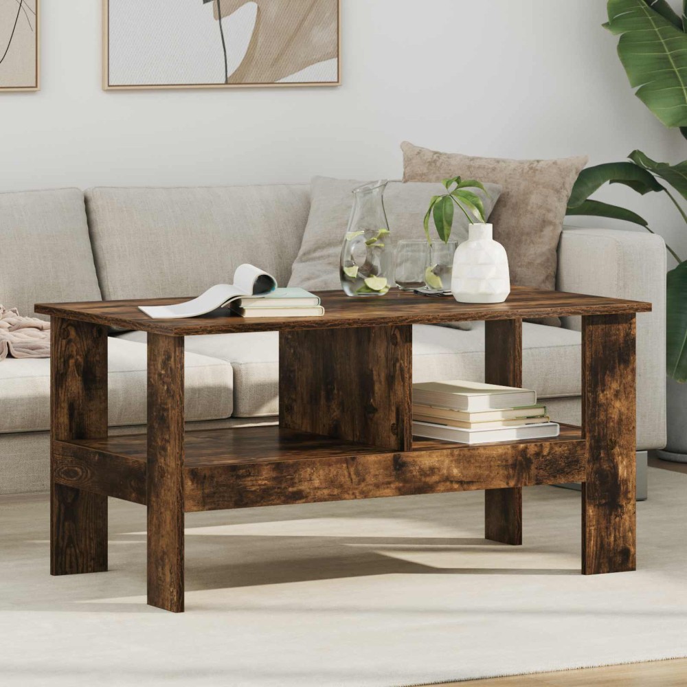 vidaXL Τραπεζάκι σαλονιού Καπνιστό Δρύς 90 x 50 x 45 cm