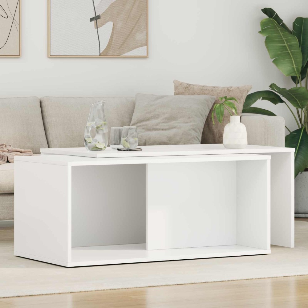 vidaXL Σετ Τραπεζιού Για Καφέ 2 τμχ. Λευκό 90 x 48 x 40 εκ