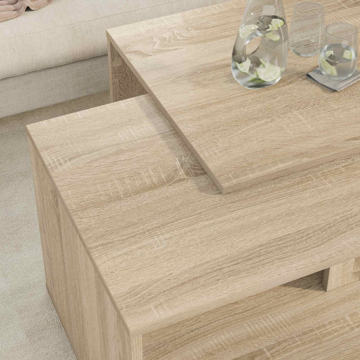 vidaXL Σετ Τραπεζιού Για Καφέ 2 τμχ. Δρύς Sonoma 90 x 48 x 40 εκ
