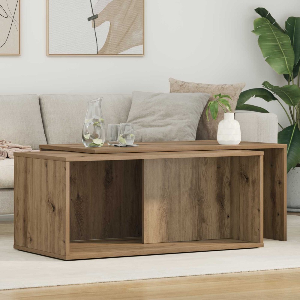 vidaXL Σετ Τραπεζιού Για Καφέ 2 τμχ. Artisan Oak 90 x 48 x 40 εκ