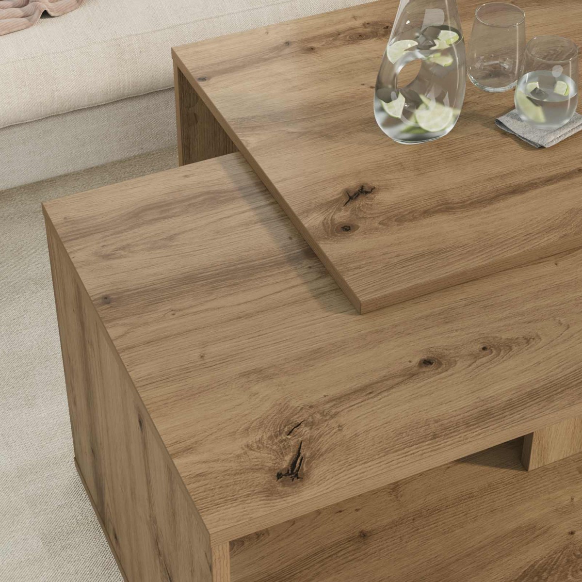 vidaXL Σετ Τραπεζιού Για Καφέ 2 τμχ. Artisan Oak 90 x 48 x 40 εκ