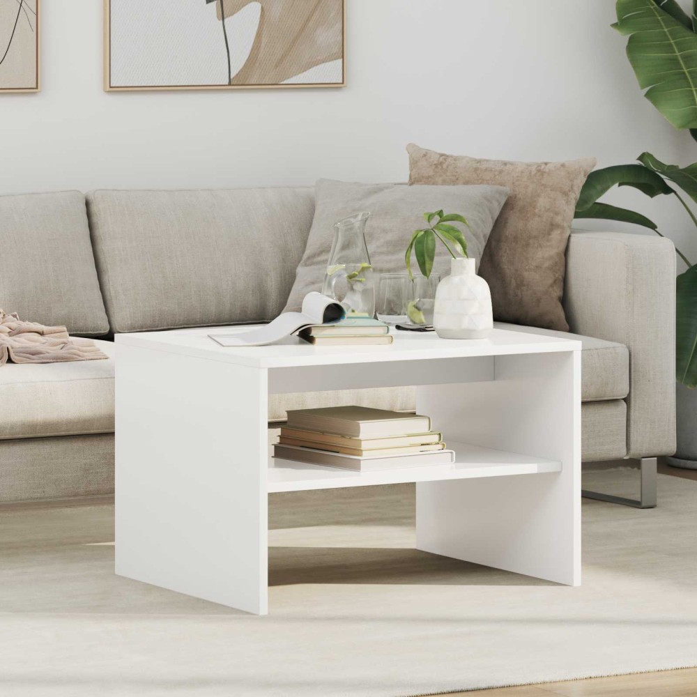 vidaXL Τραπεζάκι σαλονιού Λευκό 60 x 50 x 40 εκ Επεξεργασμένο Ξύλο