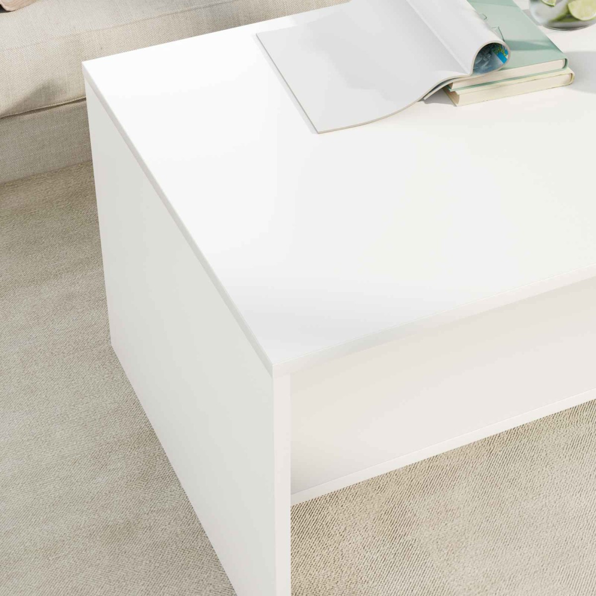vidaXL Τραπεζάκι σαλονιού Λευκό 80 x 50 x 40 cm Επεξεργασμένο Ξύλο