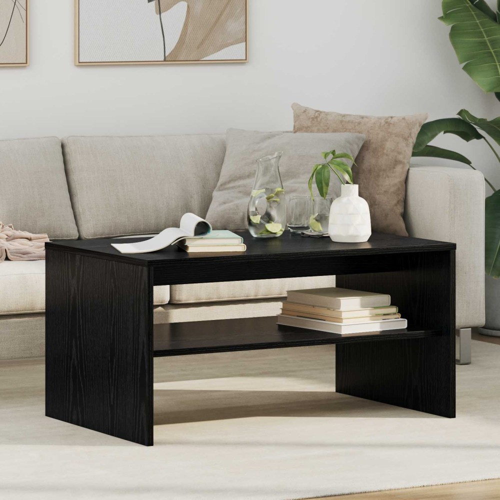 vidaXL Τραπεζάκι σαλονιού Μαύρη Οξυά 80 x 50 x 40 cm
