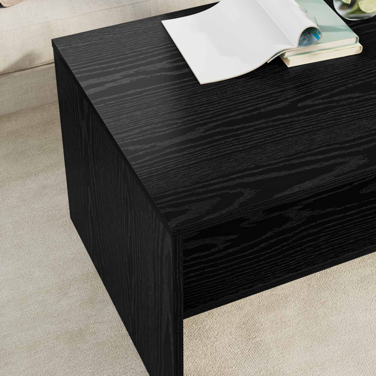 vidaXL Τραπεζάκι σαλονιού Μαύρη Οξυά 80 x 50 x 40 cm