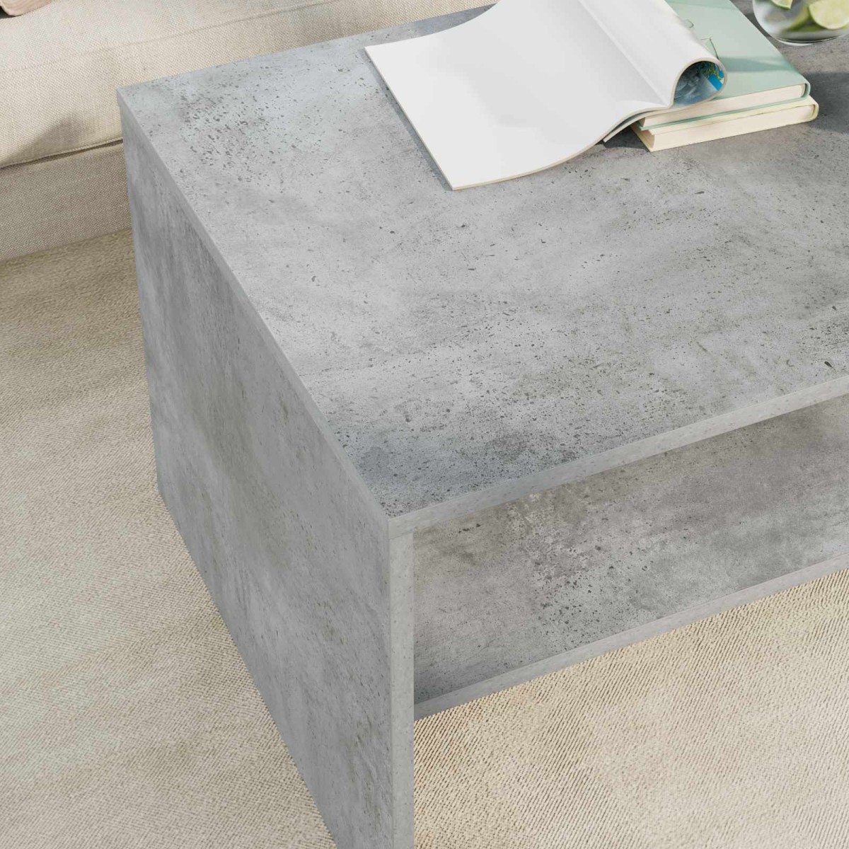 vidaXL Τραπεζάκι σαλονιού Σκυρόδεμα Γκρι 80 x 50 x 40 cm