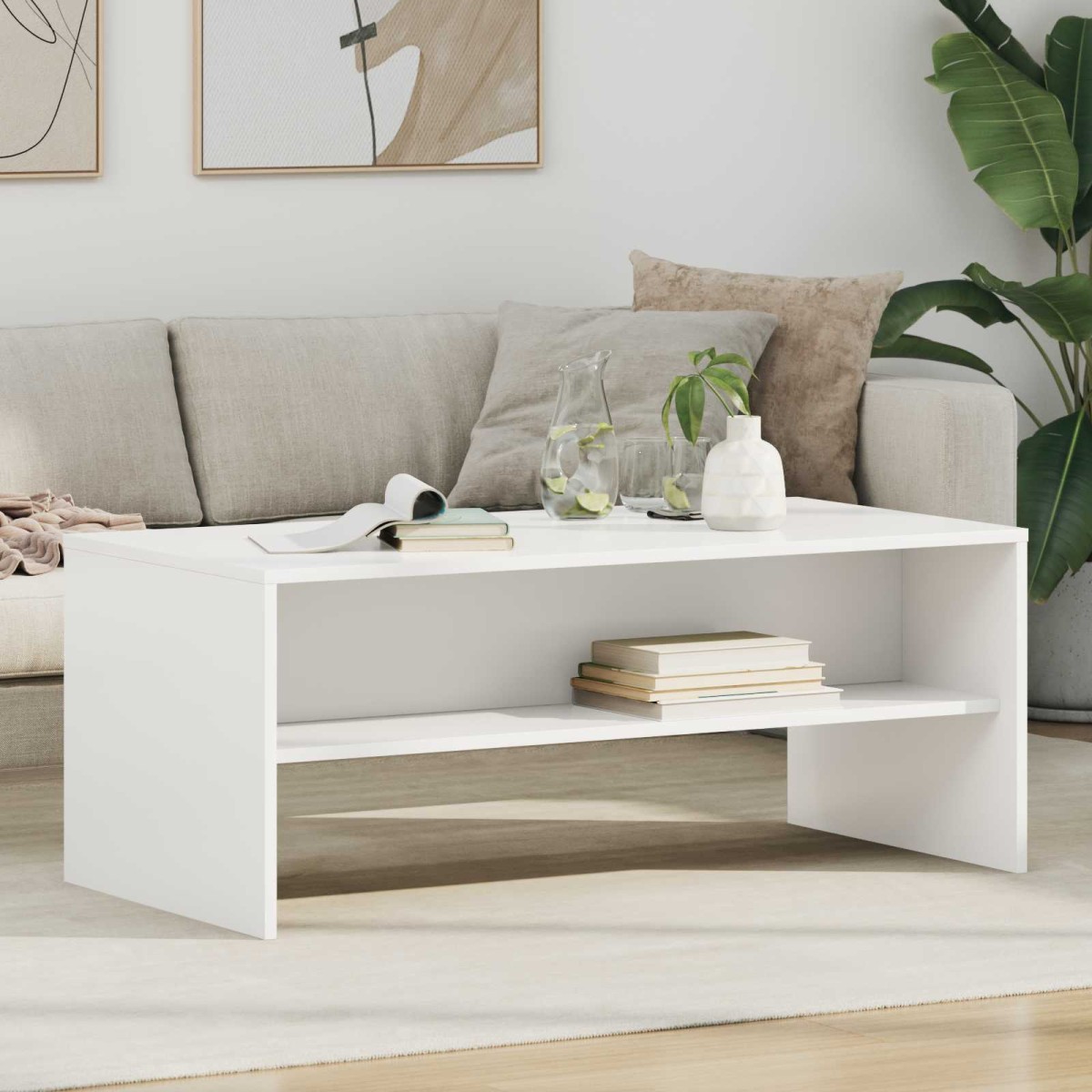 vidaXL Τραπεζάκι σαλονιού Λευκό 100 x 50 x 40 cm Επεξεργασμένο Ξύλο