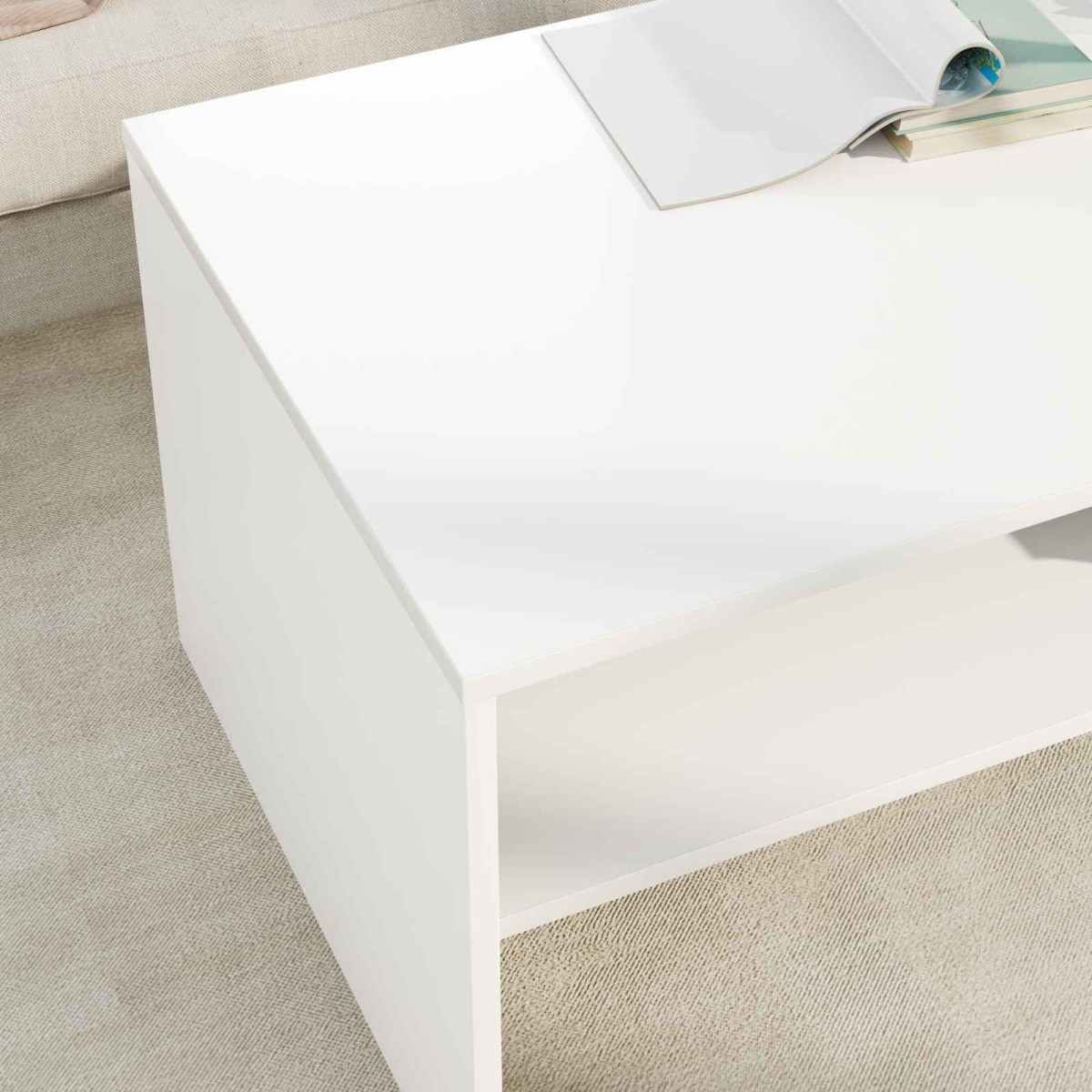 vidaXL Τραπεζάκι σαλονιού Λευκό 100 x 50 x 40 cm Επεξεργασμένο Ξύλο