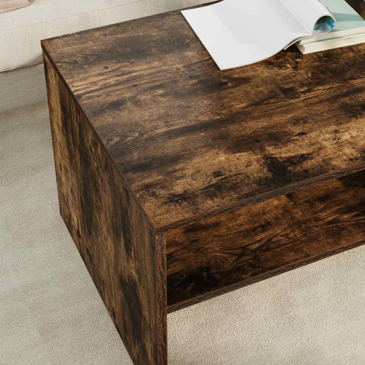 vidaXL Τραπεζάκι σαλονιού Καπνιστό Δρύς 100 x 50 x 40 cm
