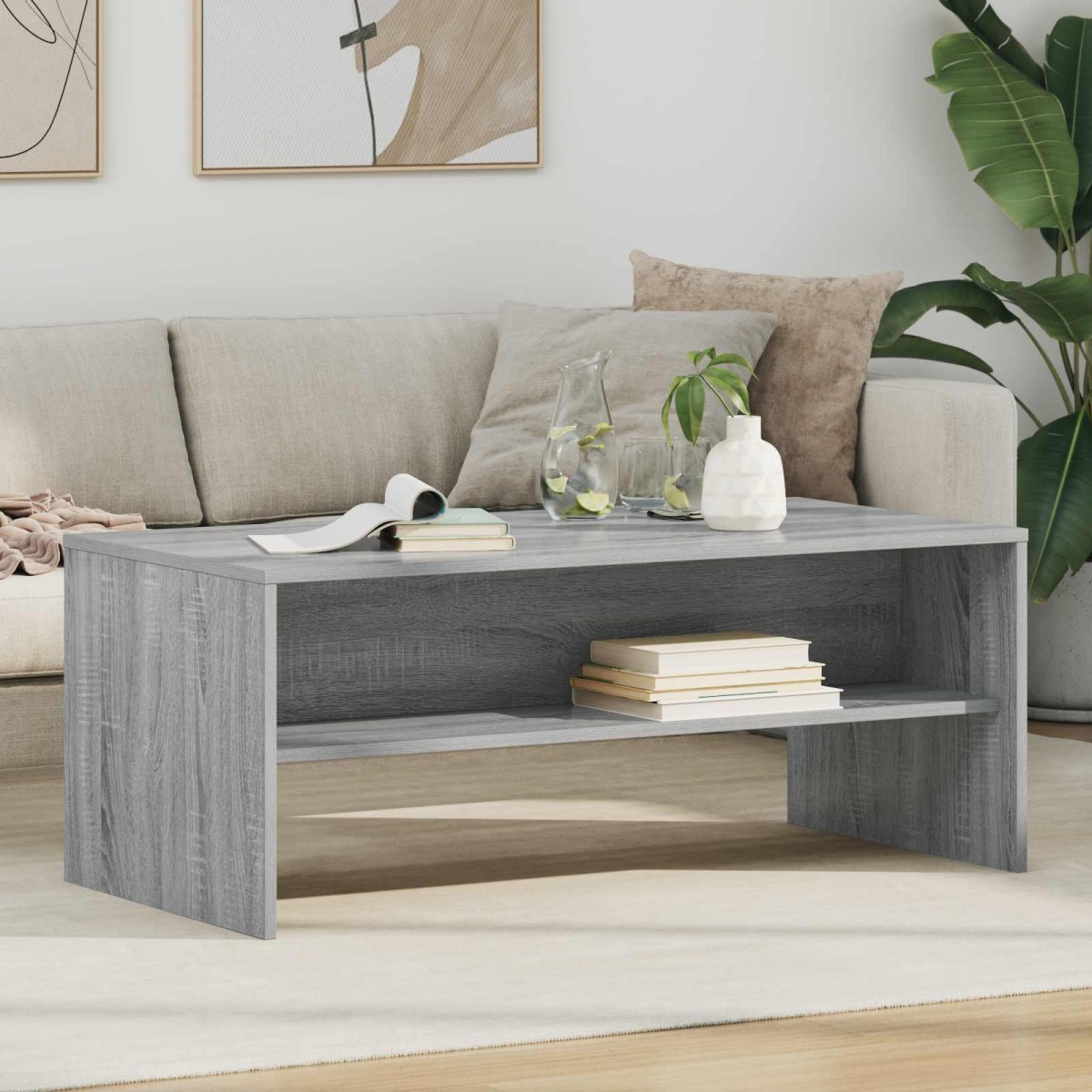 vidaXL Τραπεζάκι σαλονιού Γκρίζο Σονομα 100 x 50 x 40 cm