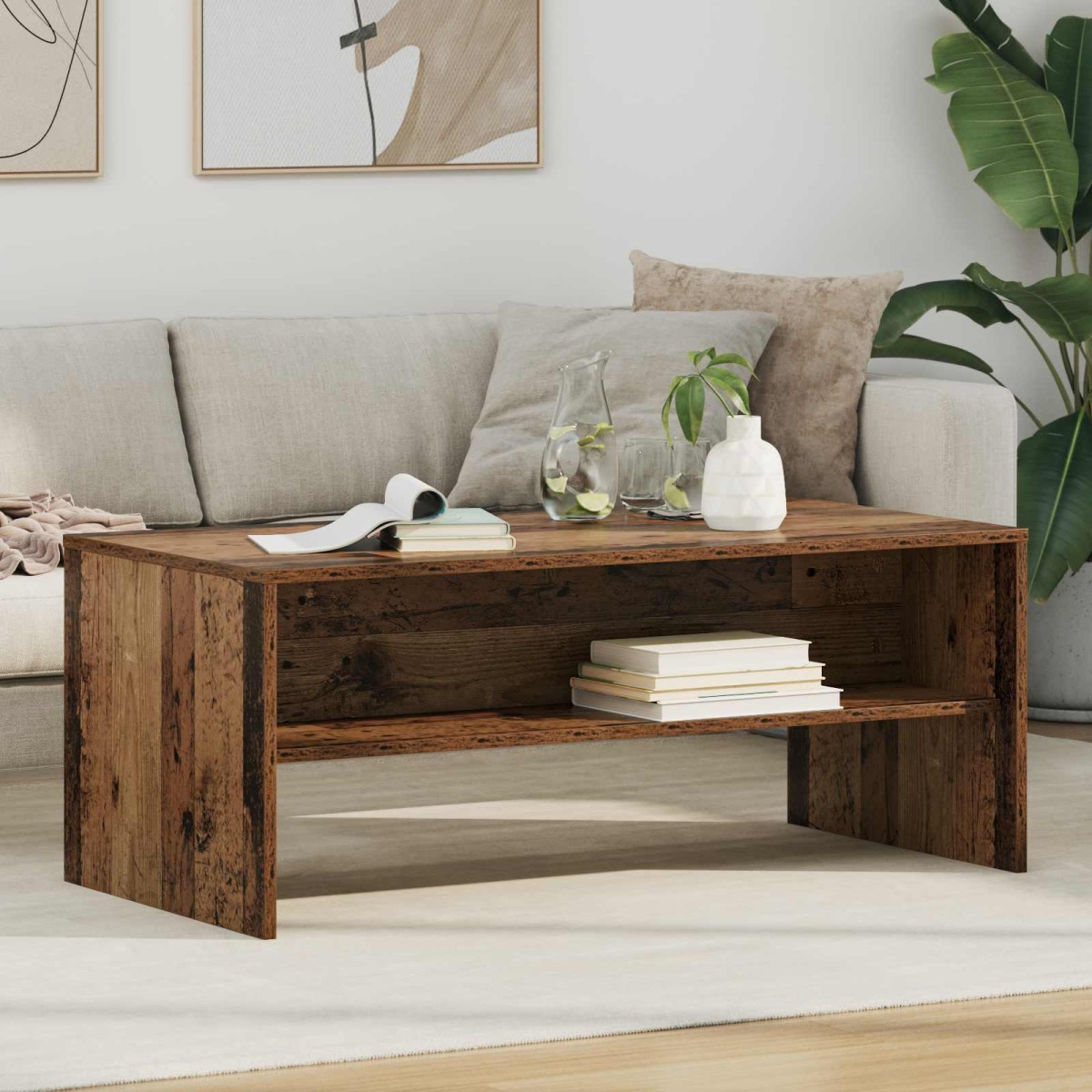 vidaXL Τραπεζάκι σαλονιού Παλιό ξύλο 100 x 50 x 40 cm