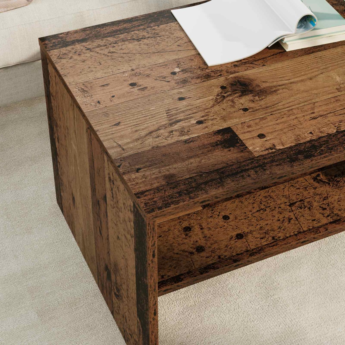 vidaXL Τραπεζάκι σαλονιού Παλιό ξύλο 100 x 50 x 40 cm