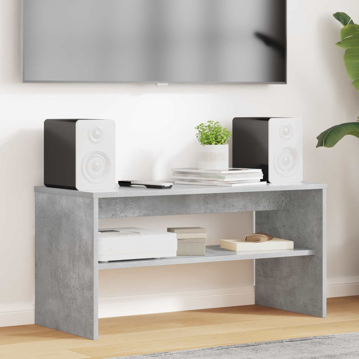 vidaXL Ντουλάπι TV 80 x 35 x 40 εκ Σκυρόδεμα Γκρι Επεξεργασμένο Ξύλο