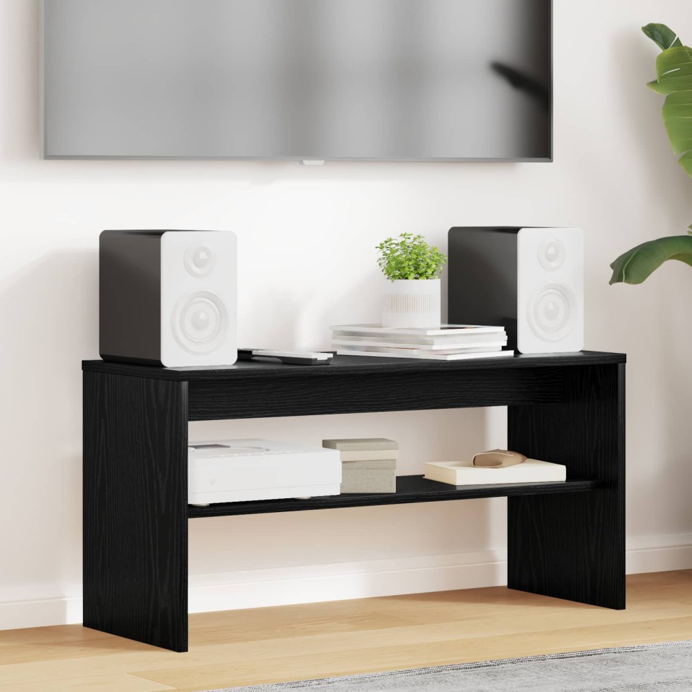 vidaXL Ντουλάπι TV 80 x 30 x 40 εκ Μαύρη Οξυά Επεξεργασμένο Ξύλο
