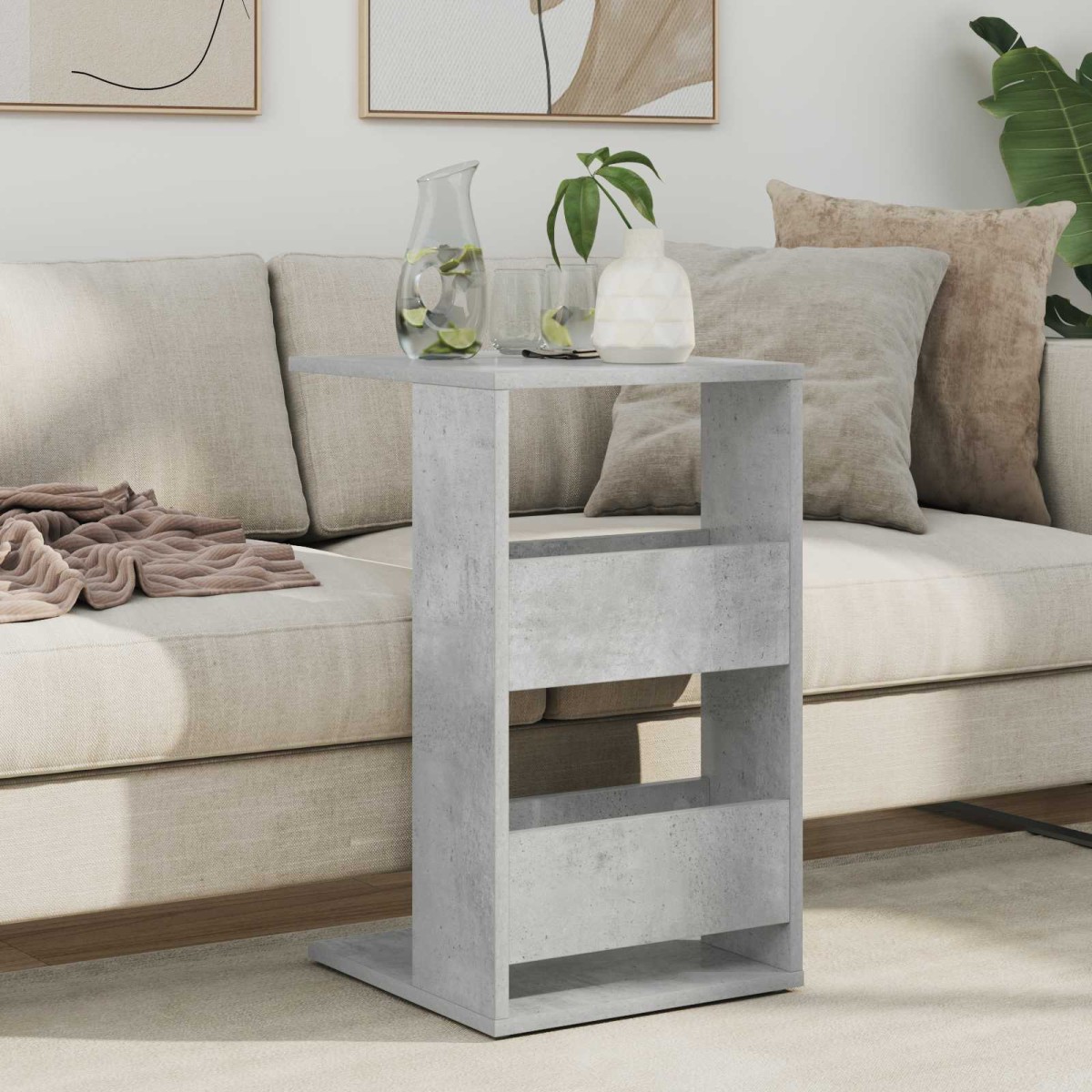 vidaXL Τραπεζάκι Πλευράς Σκυρόδεμα Γκρι 40 x 35 x 60,5 εκ