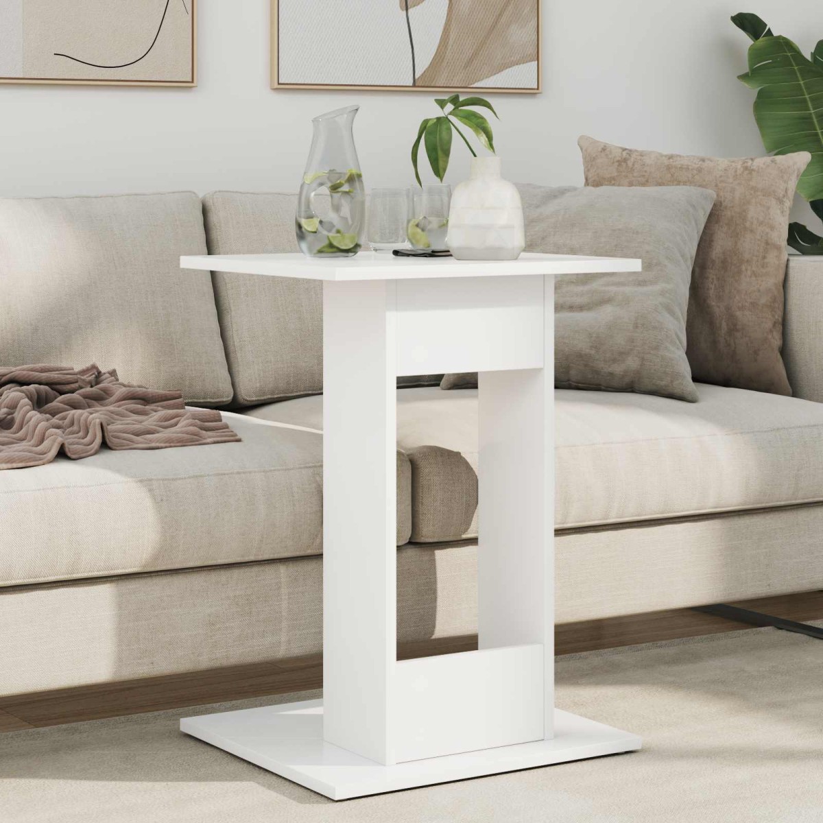 vidaXL Τραπεζάκι Πλευράς Λευκό 45 x 40 x 62,5 εκ. Επεξεργασμένο Ξύλο