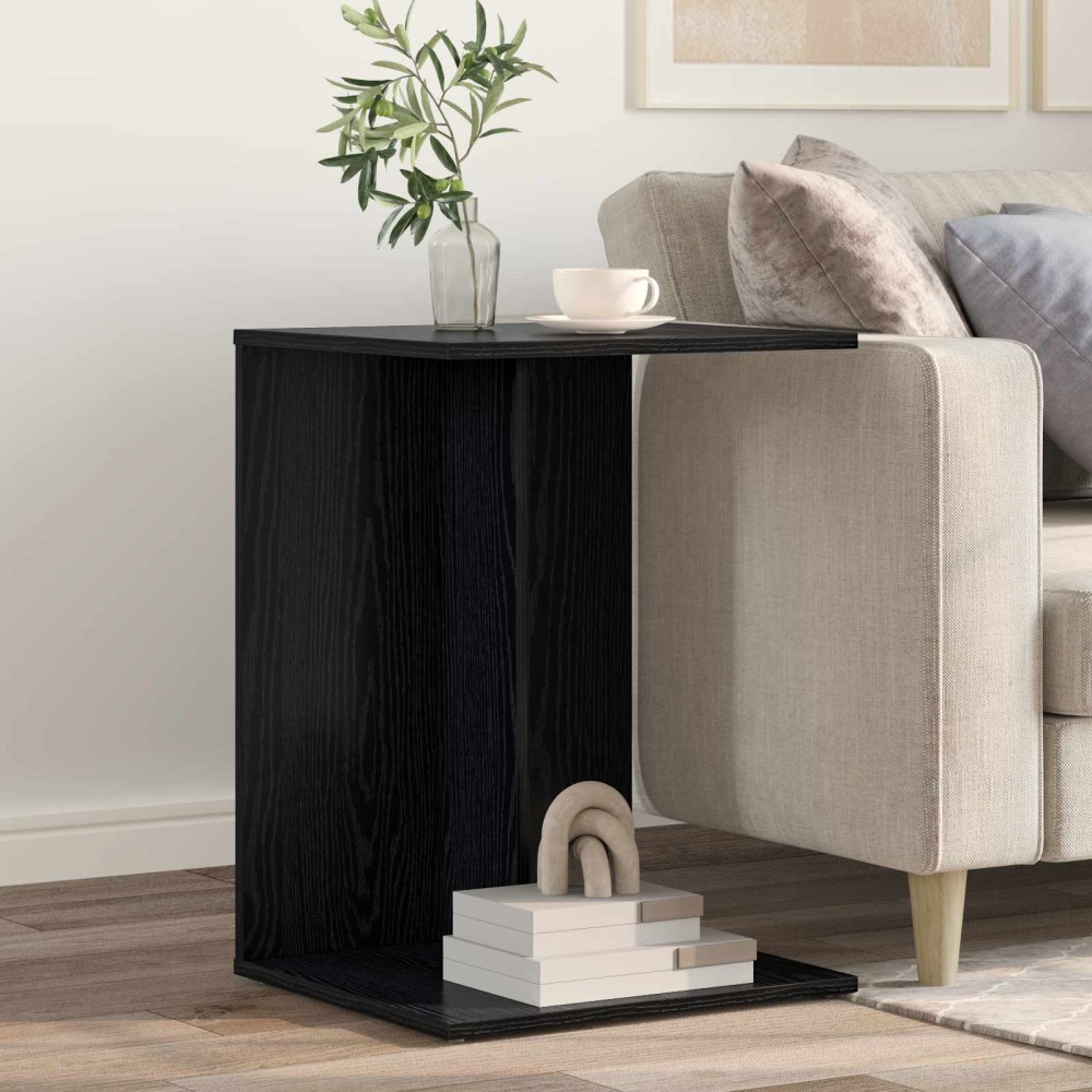 vidaXL Τραπεζάκι Πλευράς Μαύρη Οξυά 45 x 40 x 62,5 εκ.