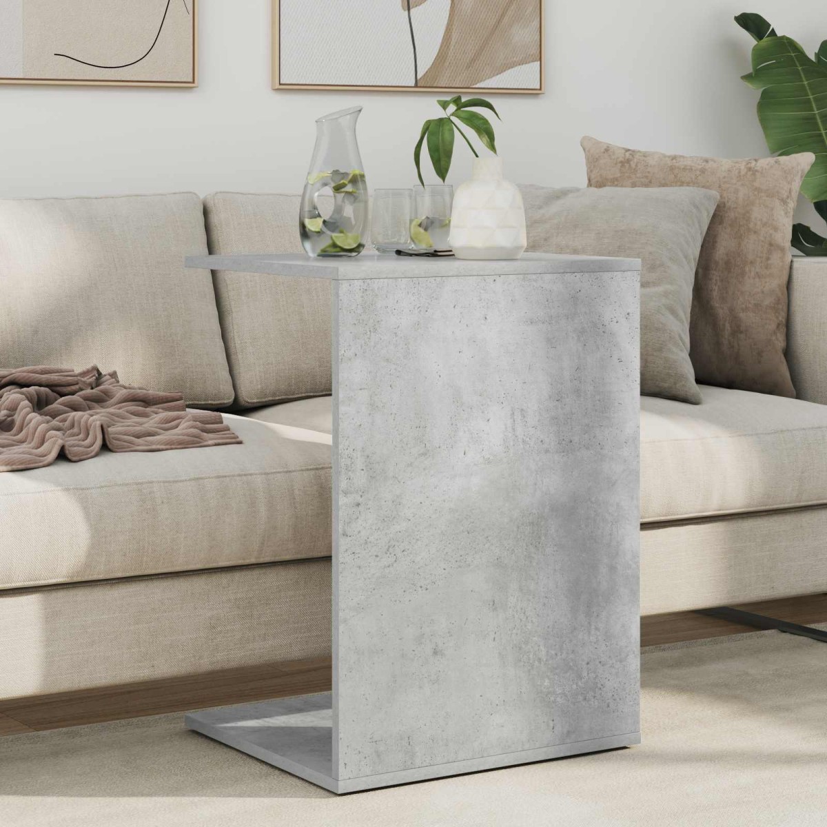 vidaXL Τραπεζάκι Πλευράς Σκυρόδεμα Γκρι 45 x 40 x 62,5 εκ.