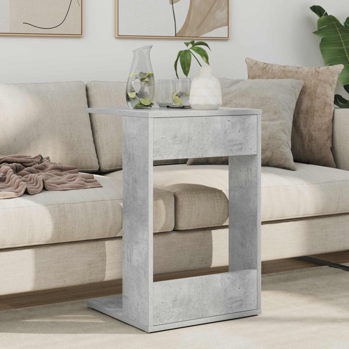 vidaXL Τραπεζάκι Πλευράς Σκυρόδεμα Γκρι 40 x 38 x 62,5 εκ
