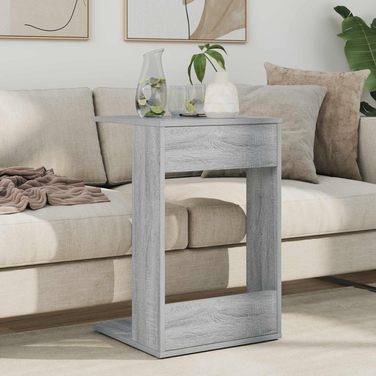 vidaXL Τραπεζάκι Πλευράς Γκρίζο Σονομα 40 x 38 x 62,5 εκ