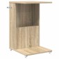 vidaXL Τραπεζάκι Πλευράς με τροχούς Δρύς Sonoma 40 x 35 x 60 εκ.