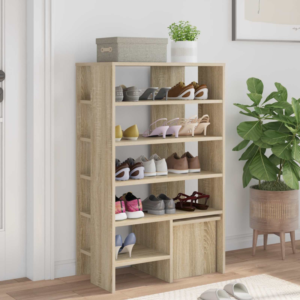 vidaXL Ντουλάπα Παπουτσιών 2 τμχ. 62 x 35 x 100 εκ. Επεξεργασμένο Ξύλο