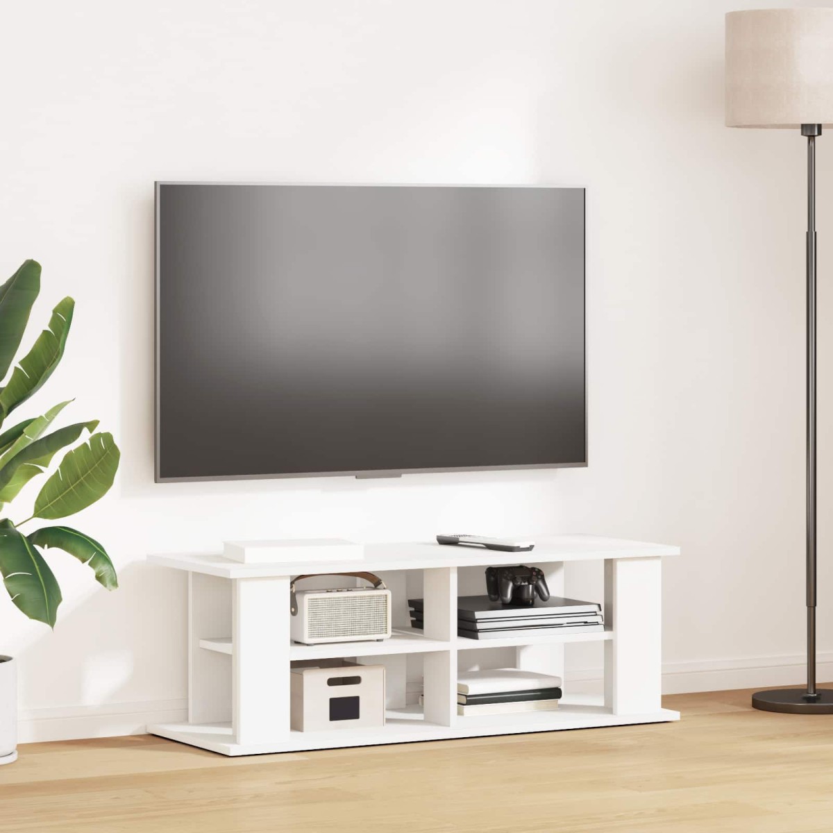 vidaXL Βάση τηλεόρασης Λευκό 96 x 35 x 33,5 εκ