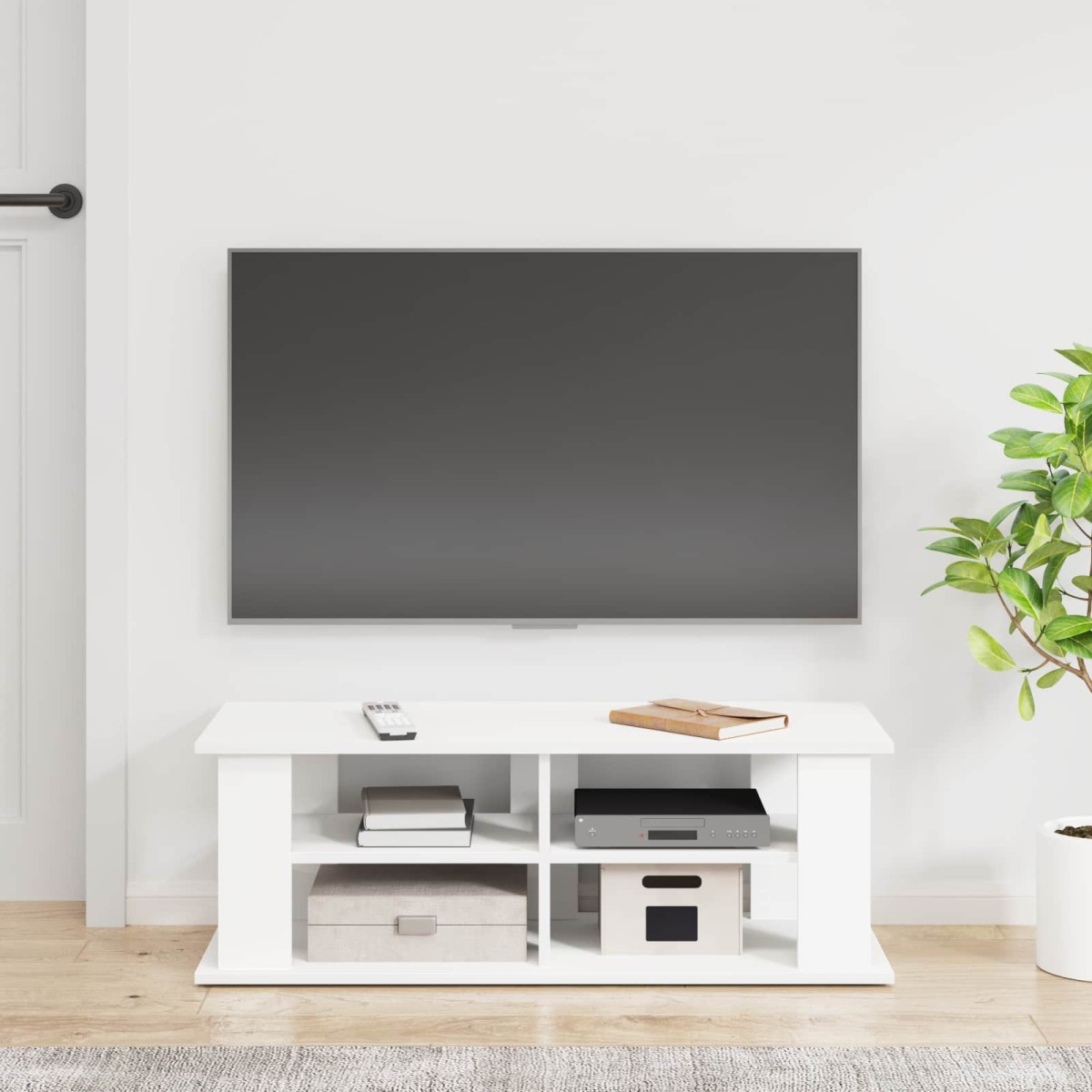 vidaXL Βάση τηλεόρασης Λευκό 96 x 35 x 33,5 εκ