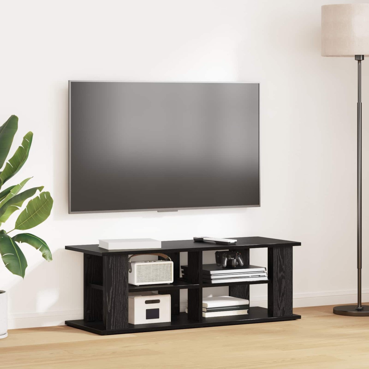 vidaXL Βάση τηλεόρασης Μαύρη Οξυά 96 x 35 x 33,5 εκ