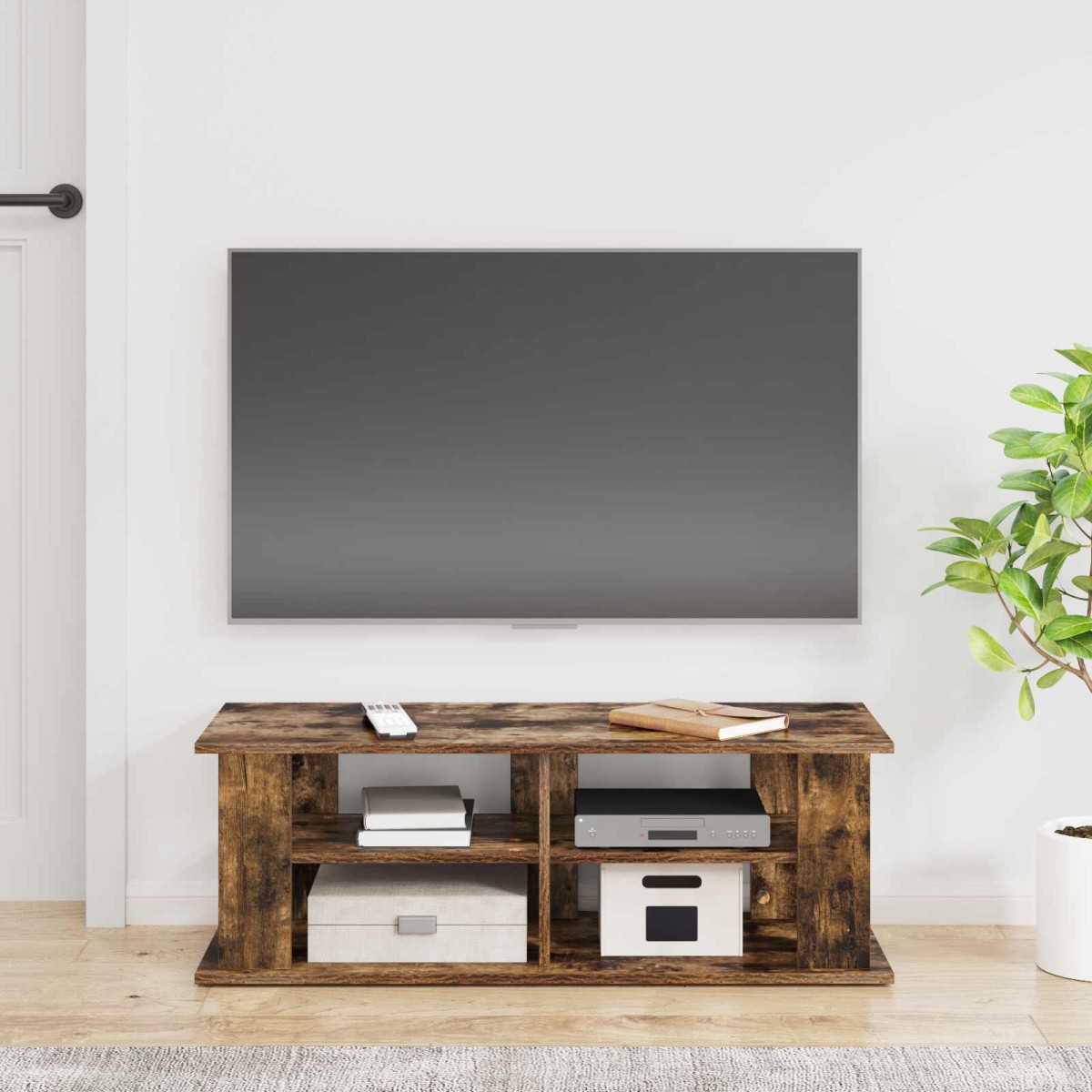 vidaXL Βάση τηλεόρασης Καπνιστό Δρύς 96 x 35 x 33,5 εκ