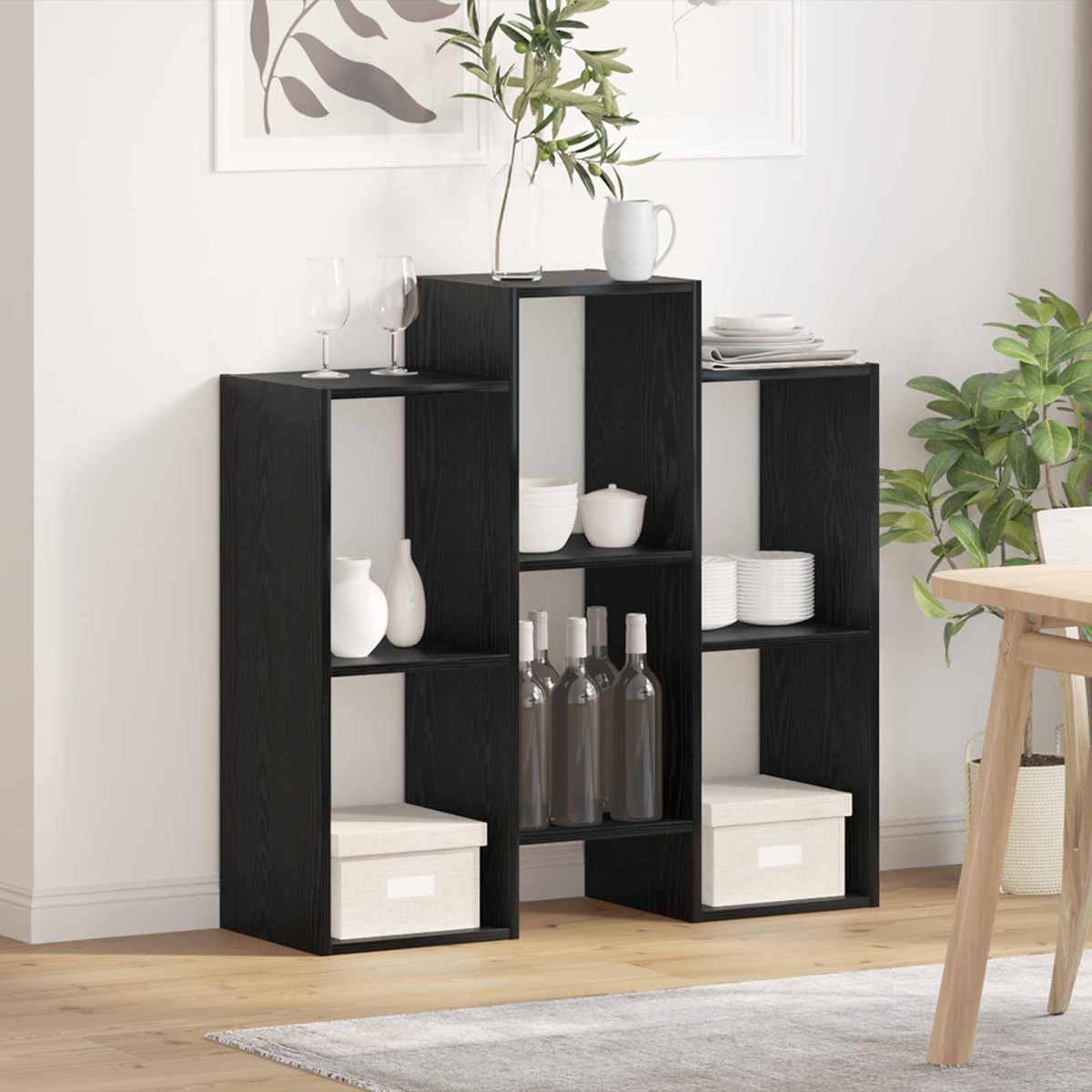 vidaXL Πλαϊνό γραφείο Μαύρη Οξυά 90 x 30 x 90 cm