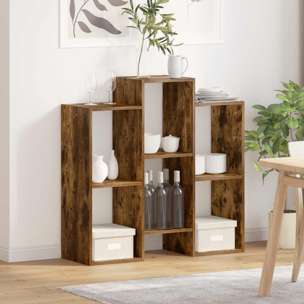 vidaXL Πλαϊνό γραφείο Καπνιστό Δρύς 90 x 30 x 90 cm