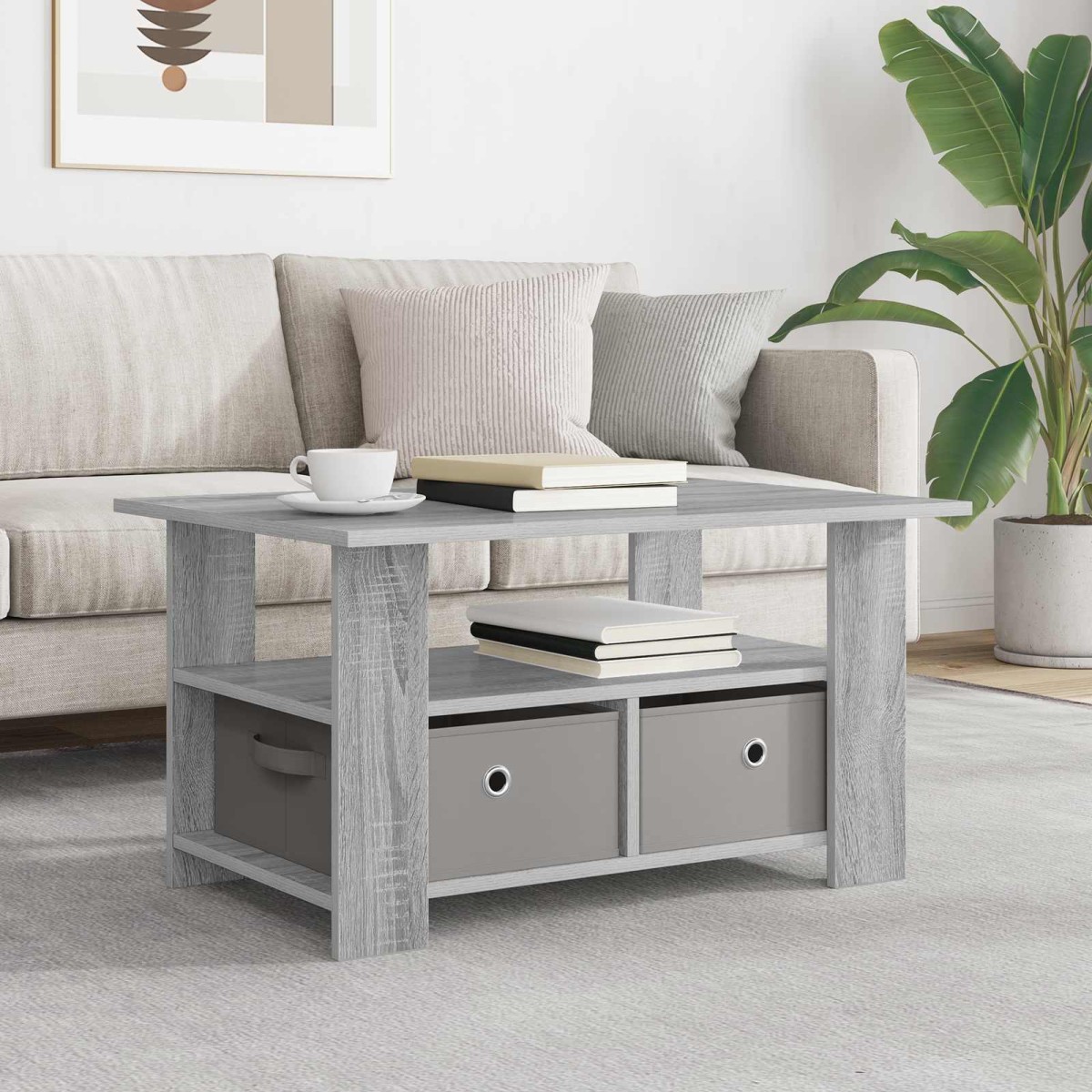 vidaXL Τραπεζάκι σαλονιού Γκρίζο Σονομα 77 x 55 x 42 εκ.