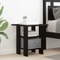 vidaXL Κομοδίνο 2 τμχ. Μαύρη Οξυά 41 x 40 x 45 εκ Επεξεργασμένο Ξύλο