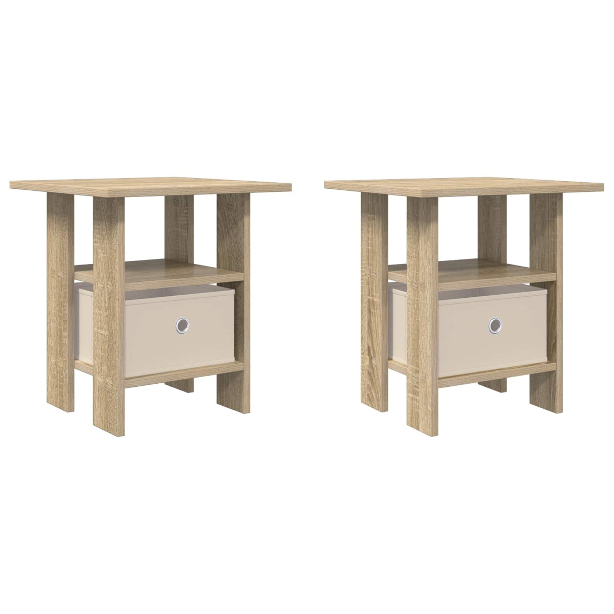 vidaXL Κομοδίνο 2 τμχ. Δρύς Sonoma 41 x 40 x 45 εκ Επεξεργασμένο Ξύλο