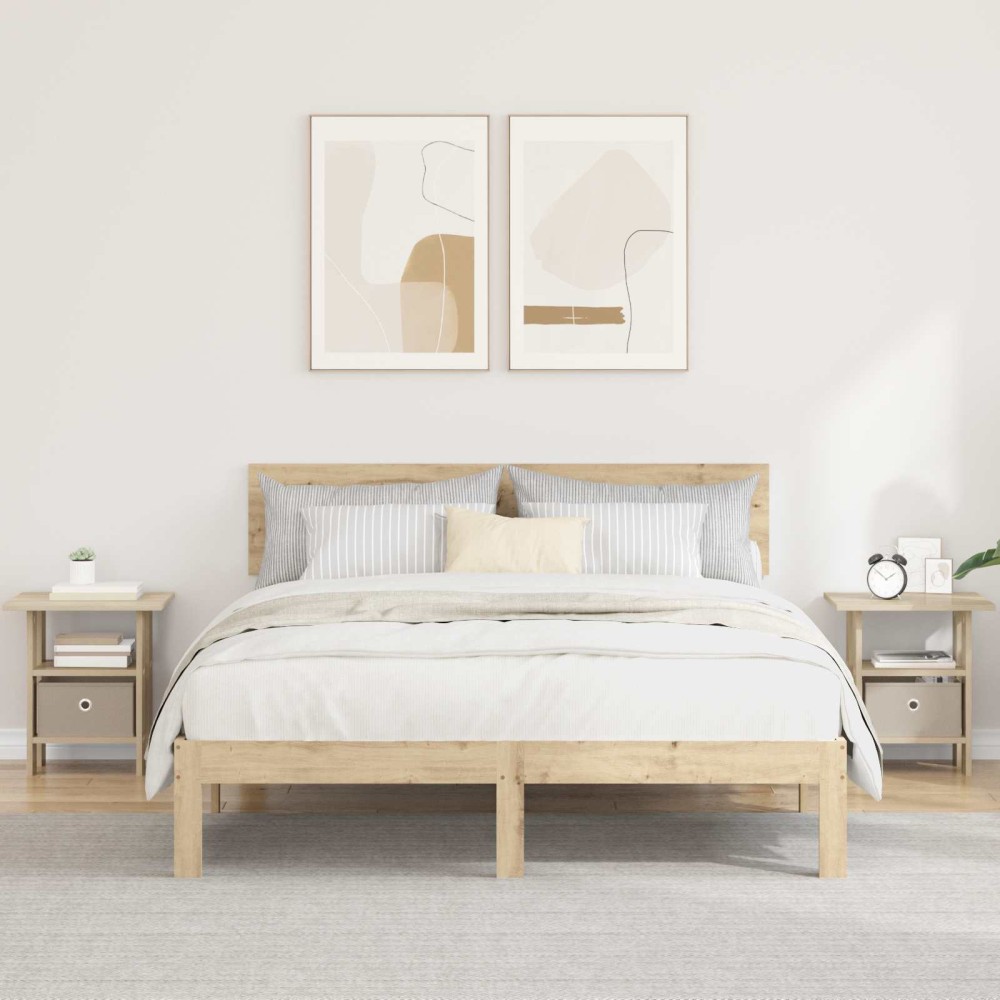 vidaXL Κομοδίνο 2 τμχ. Δρύς Sonoma 41 x 40 x 45 εκ Επεξεργασμένο Ξύλο