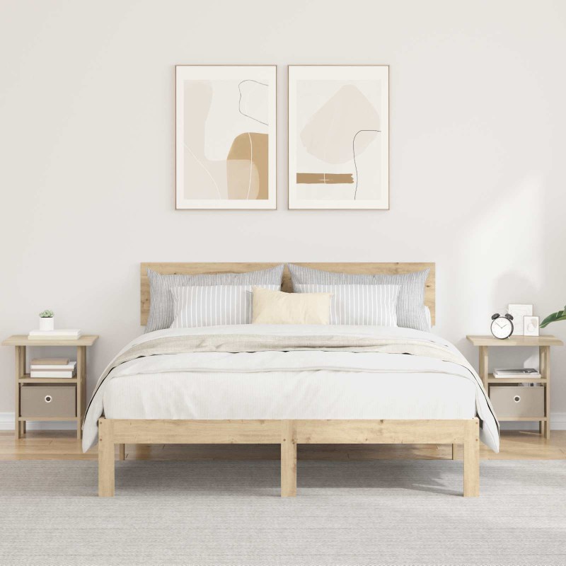 vidaXL Κομοδίνο 2 τμχ. Δρύς Sonoma 41 x 40 x 45 εκ Επεξεργασμένο Ξύλο