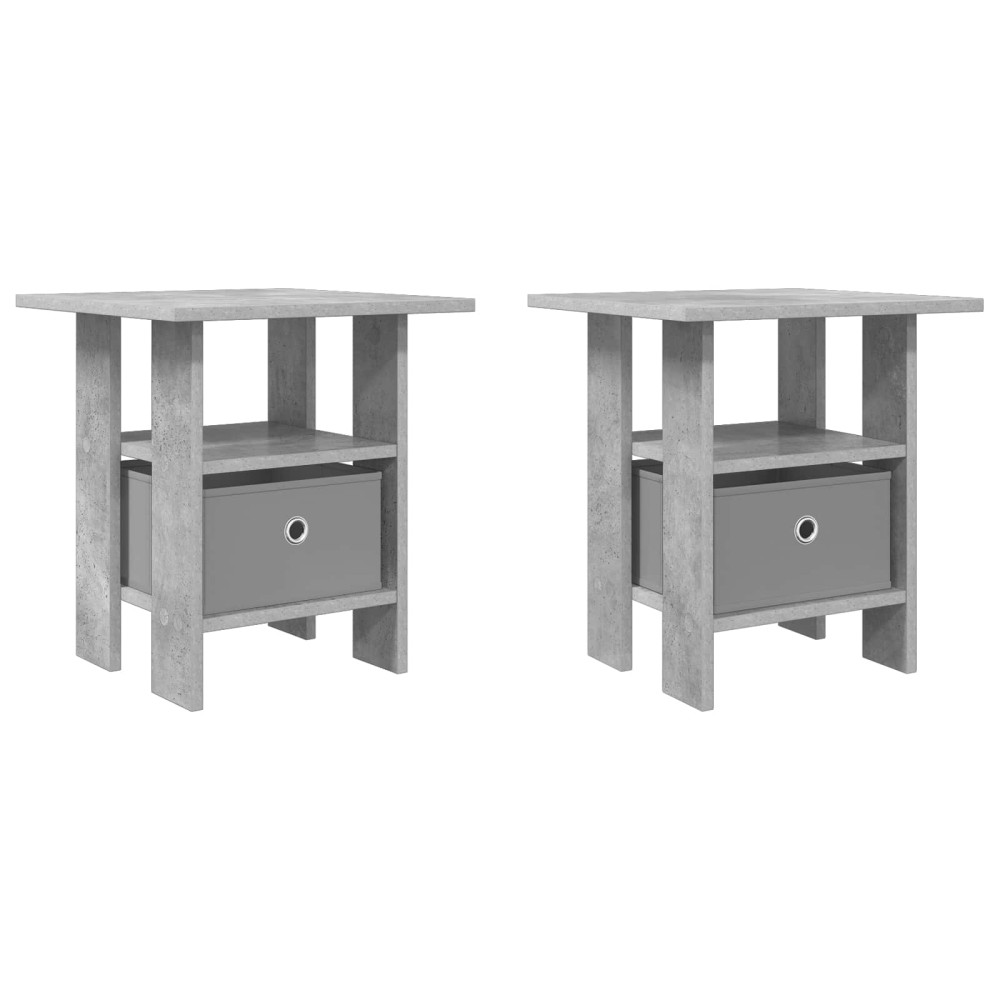 vidaXL Κομοδίνο 2 τμχ. Σκυρόδεμα Γκρι 41 x 40 x 45 εκ