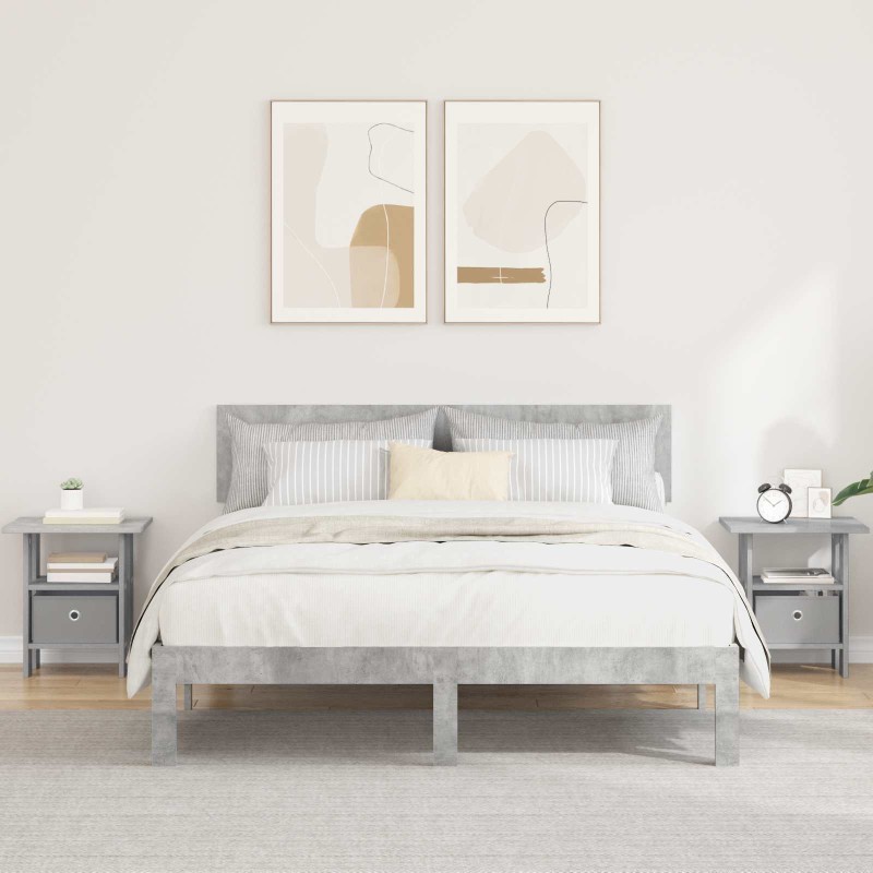 vidaXL Κομοδίνο 2 τμχ. Σκυρόδεμα Γκρι 41 x 40 x 45 εκ