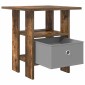 vidaXL Κομοδίνο Καπνιστό Δρύς 41 x 40 x 45 εκ Επεξεργασμένο Ξύλο