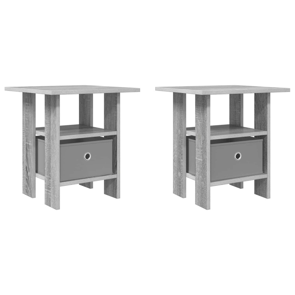 vidaXL Κομοδίνο 2 τμχ. Γκρίζο Σονομα 41 x 40 x 45 εκ