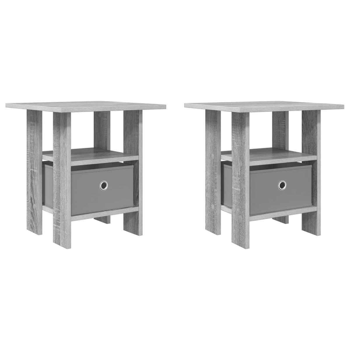 vidaXL Κομοδίνο 2 τμχ. Γκρίζο Σονομα 41 x 40 x 45 εκ