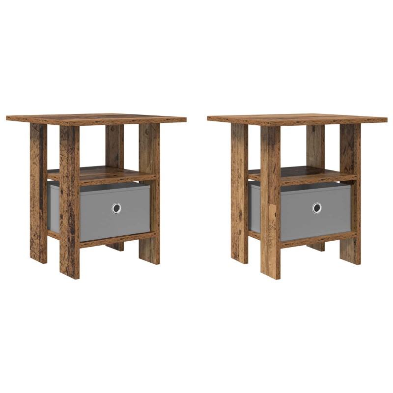 vidaXL Κομοδίνο 2 τμχ. Παλιό ξύλο 41 x 40 x 45 εκ Επεξεργασμένο Ξύλο