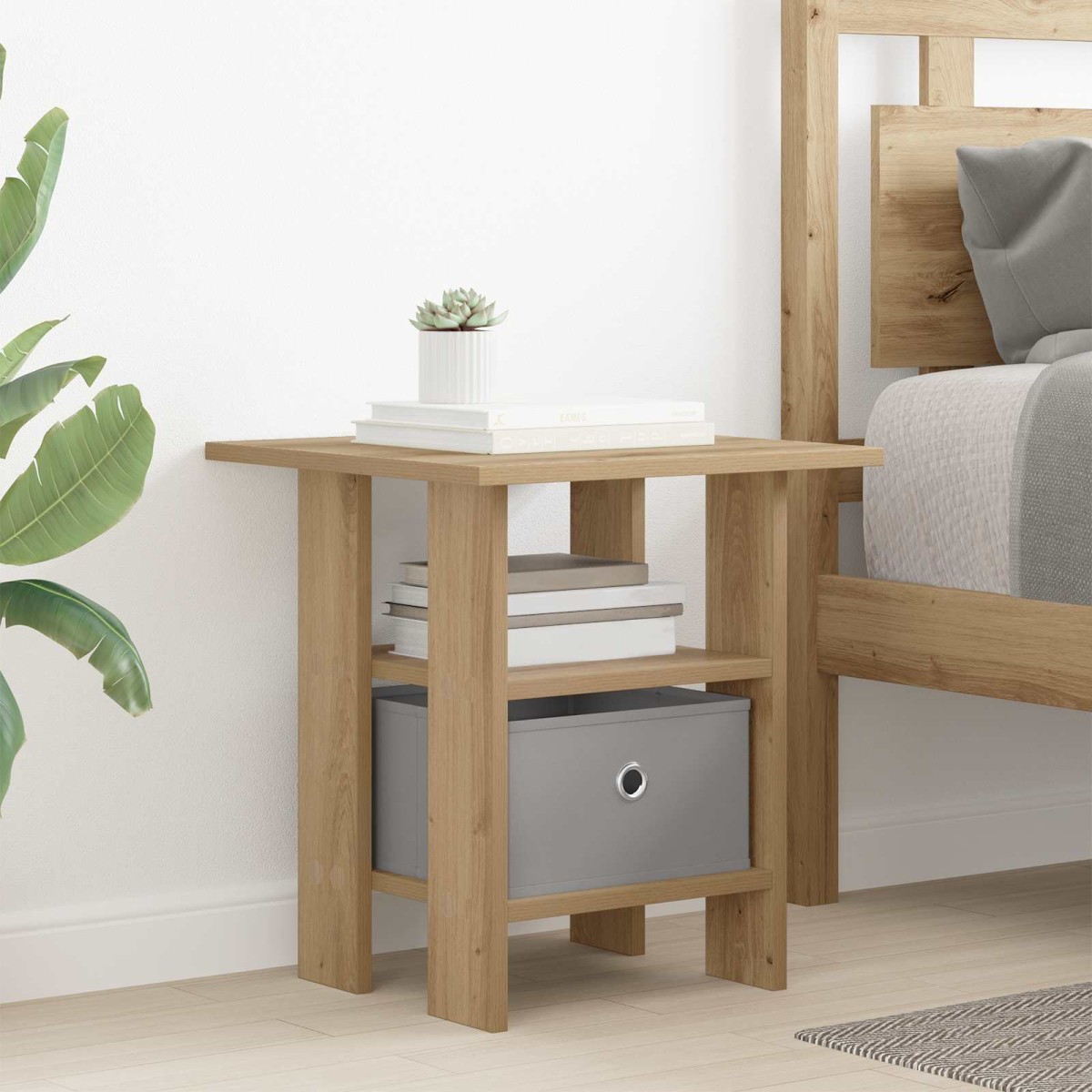 vidaXL Κομοδίνο Artisan Oak 41 x 40 x 45 εκ Επεξεργασμένο Ξύλο