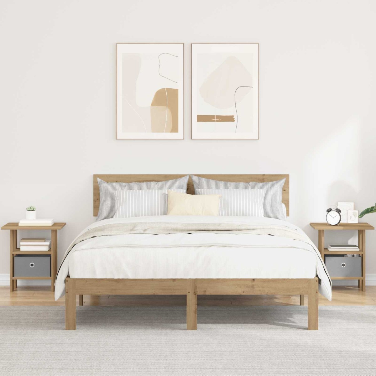 vidaXL Κομοδίνο 2 τμχ. Artisan Oak 41 x 40 x 45 εκ Επεξεργασμένο Ξύλο