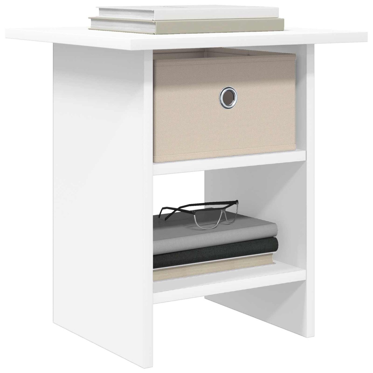 vidaXL Κομοδίνο Λευκό 41 x 40 x 45 εκ Επεξεργασμένο Ξύλο