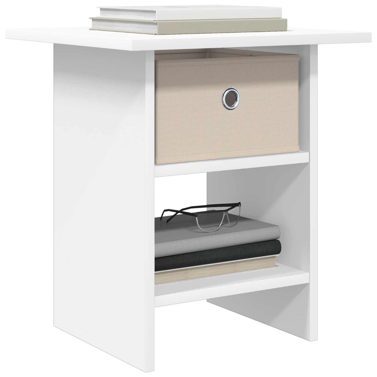 vidaXL Κομοδίνο 2 τεμ. Λευκό 41 x 40 x 45 εκ Επεξεργασμένο Ξύλο