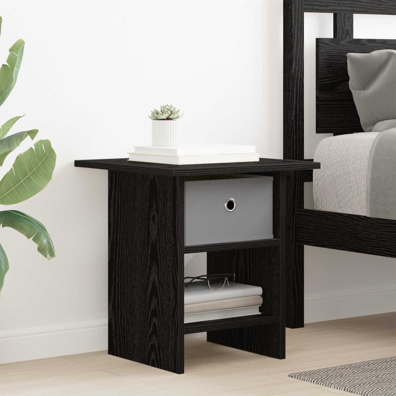 vidaXL Κομοδίνο Μαύρη Οξυά 41 x 40 x 45 εκ Επεξεργασμένο Ξύλο