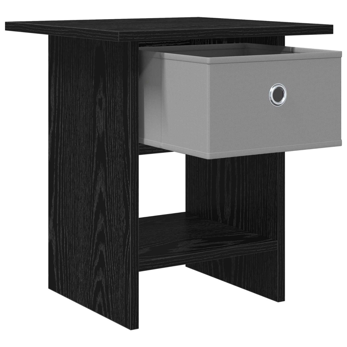 vidaXL Κομοδίνο 2 τεμ. Μαύρη Οξυά 41 x 40 x 45 εκ Επεξεργασμένο Ξύλο