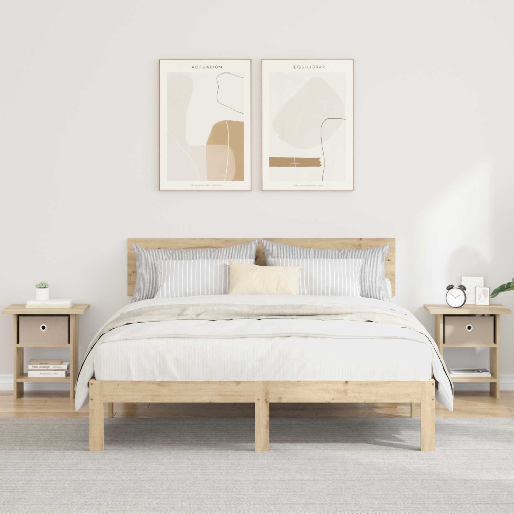 vidaXL Κομοδίνο 2 τεμ. Δρύς Sonoma 41 x 40 x 45 εκ Επεξεργασμένο Ξύλο